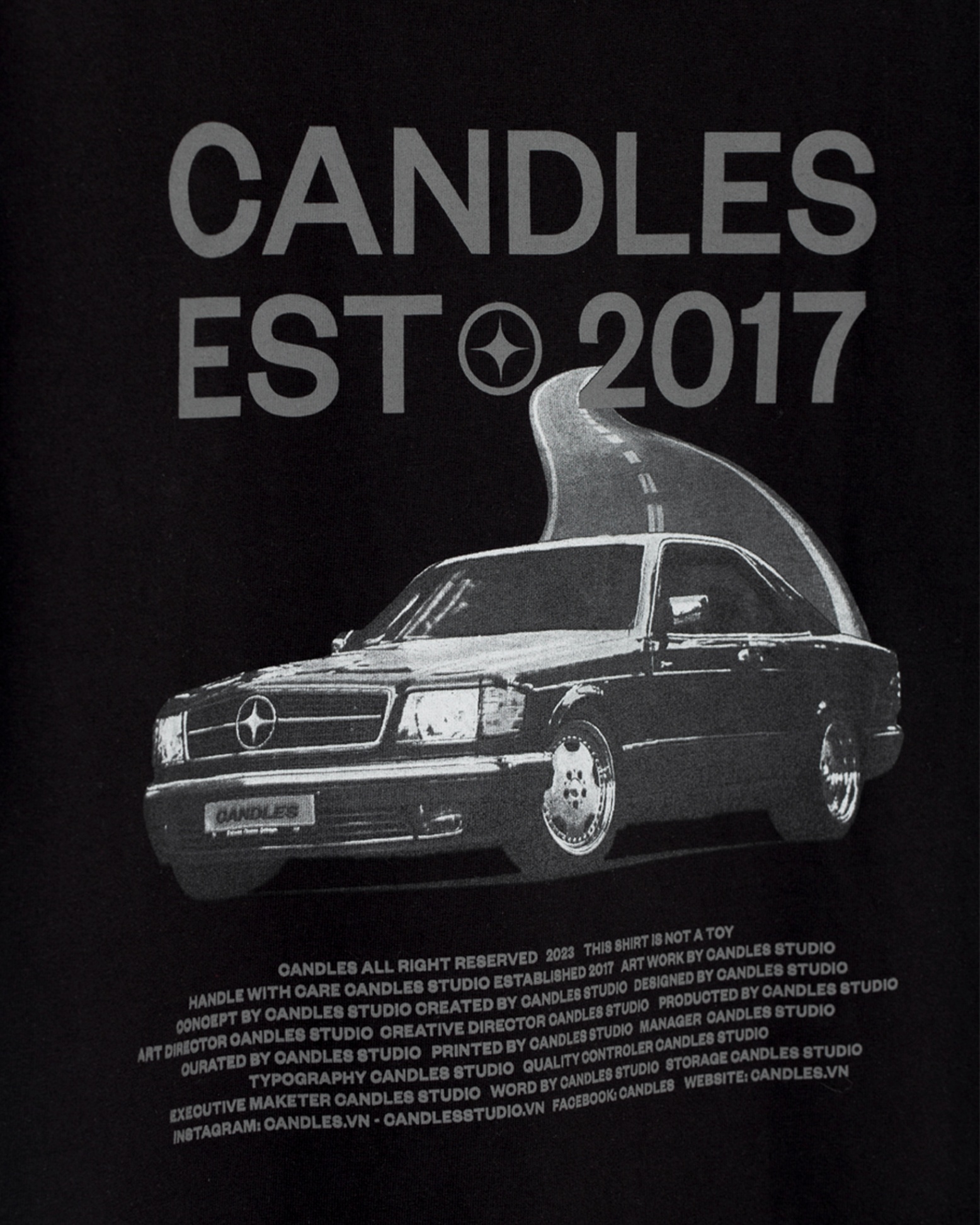 Candles BW Car Tshirt