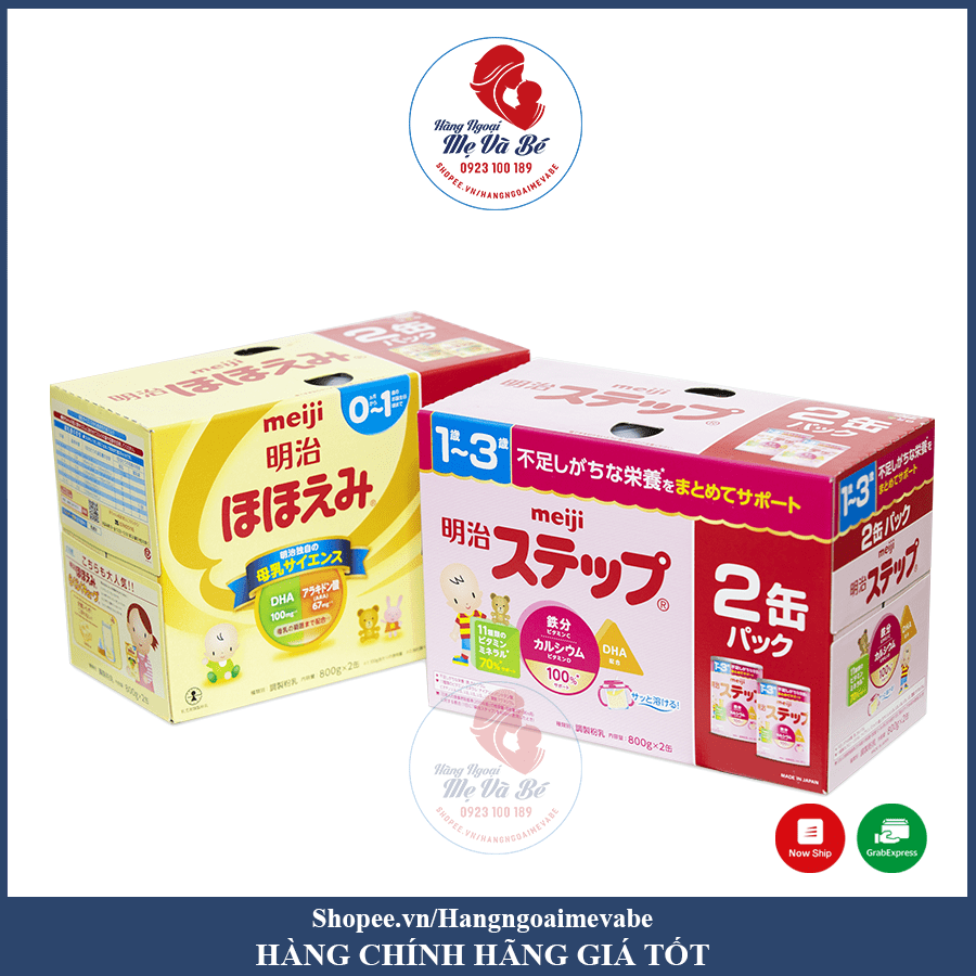 Sữa bột Meiji Lon số 0 và số 9 nội địa Nhật Bản 800Gr