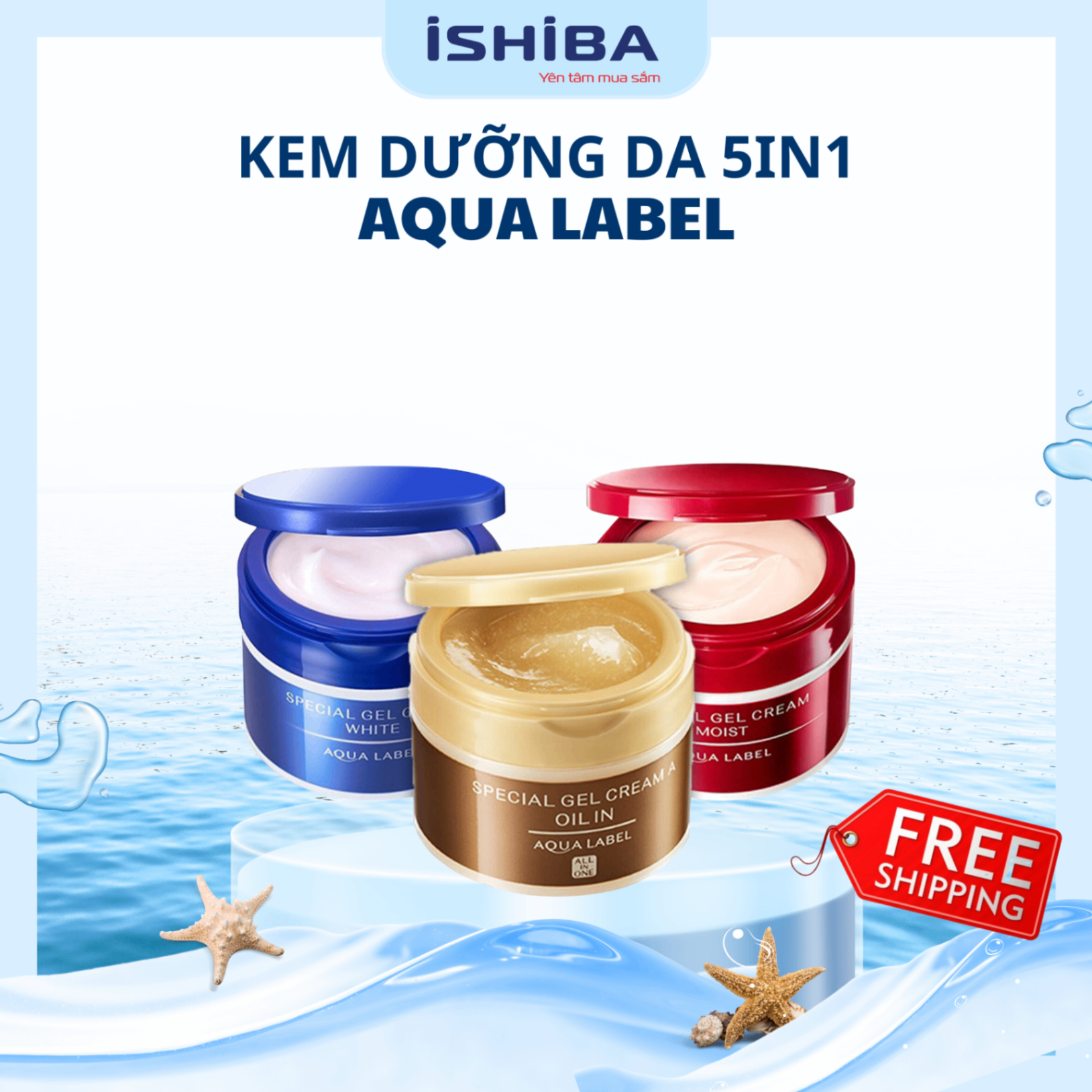 Kem dưỡng da 5 trong 1 Aqualabel Shiseido 90g Nhật Bản