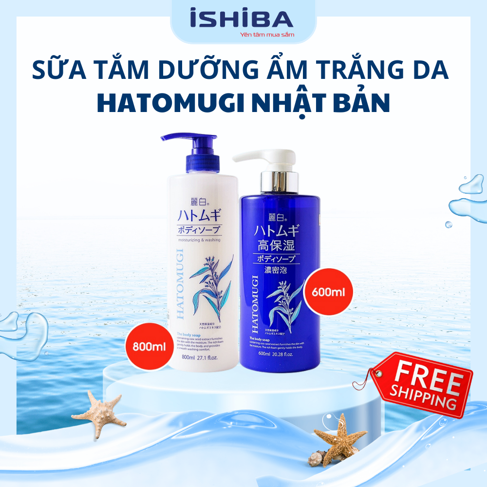 Sữa Tắm Dưỡng Ẩm Trắng Da Chiết Xuất Hạt Ý Dĩ Hatomugi Nhật Bản