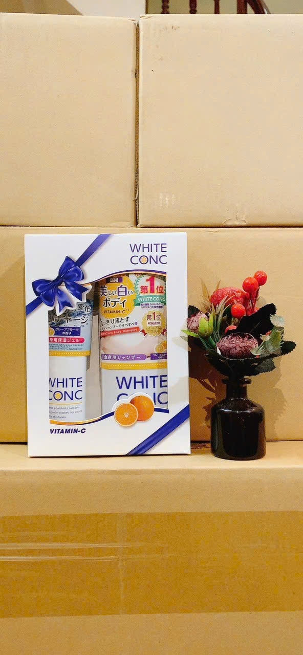 [Set quà cô giáo] Combo white conc tắm + dưỡng đêm