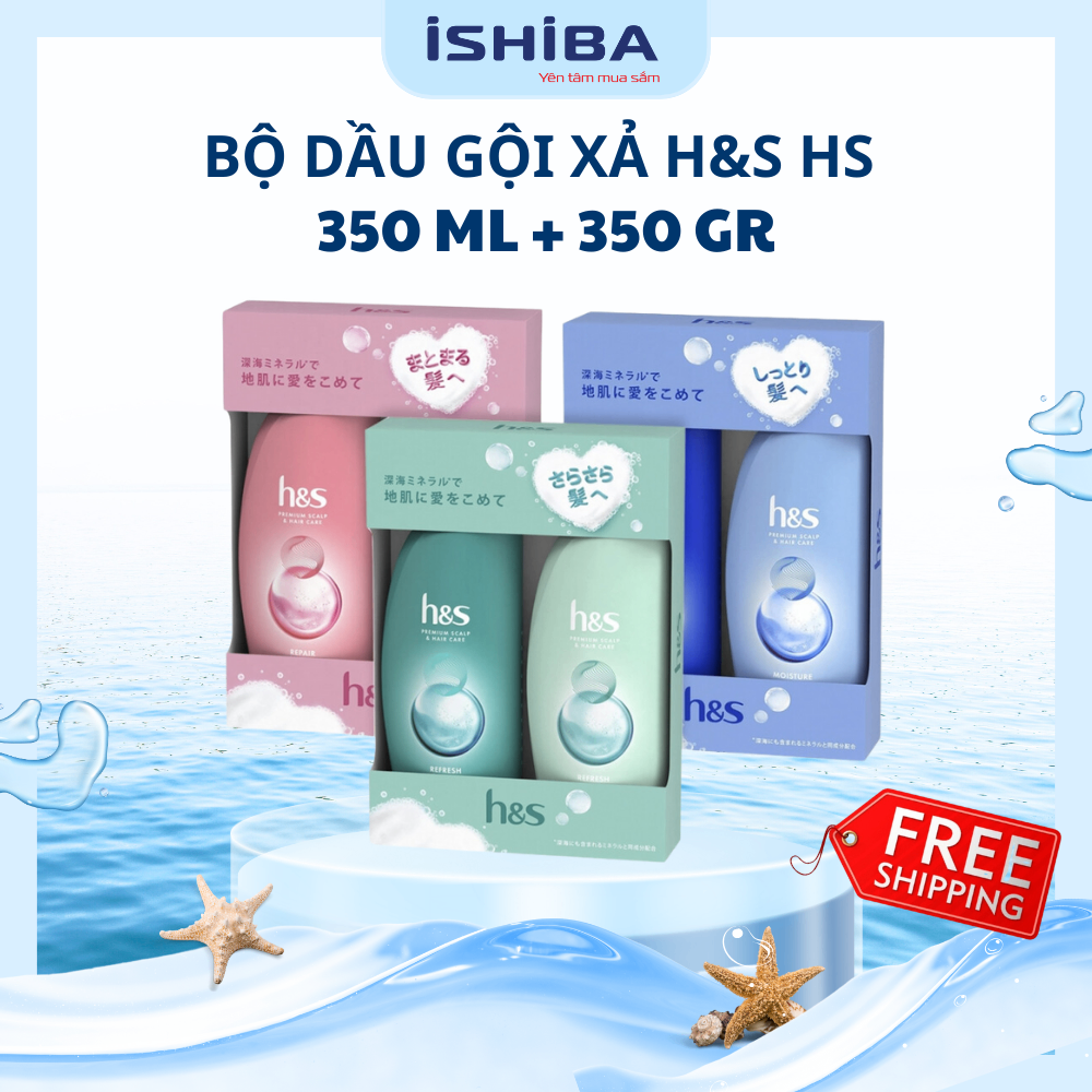Bộ dầu gội xả H&S HS Nhật Bản 350ml + 350g hỗ trợ cải thiện gàu giảm ngứa phục hồi cấp ẩm