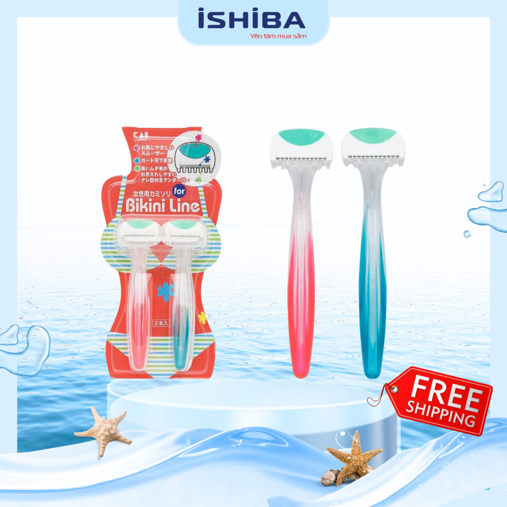 Dao Cạo Bikini Thân Nhựa Kai Razor for Bikini Line bộ 2 cây của Nhật