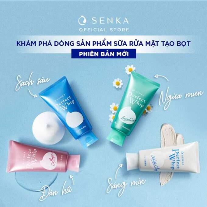 Sữa rửa mặt tạo bọt Senka Perfect Whip 120g Nhật Bản