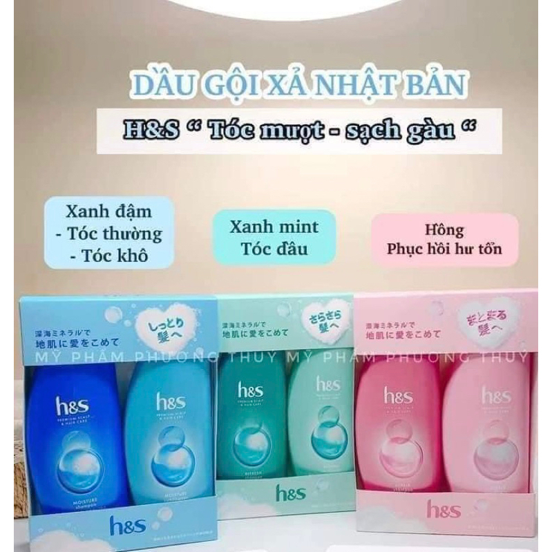Bộ dầu gội xả H&S HS Nhật Bản 350ml + 350g hỗ trợ cải thiện gàu giảm ngứa phục hồi cấp ẩm