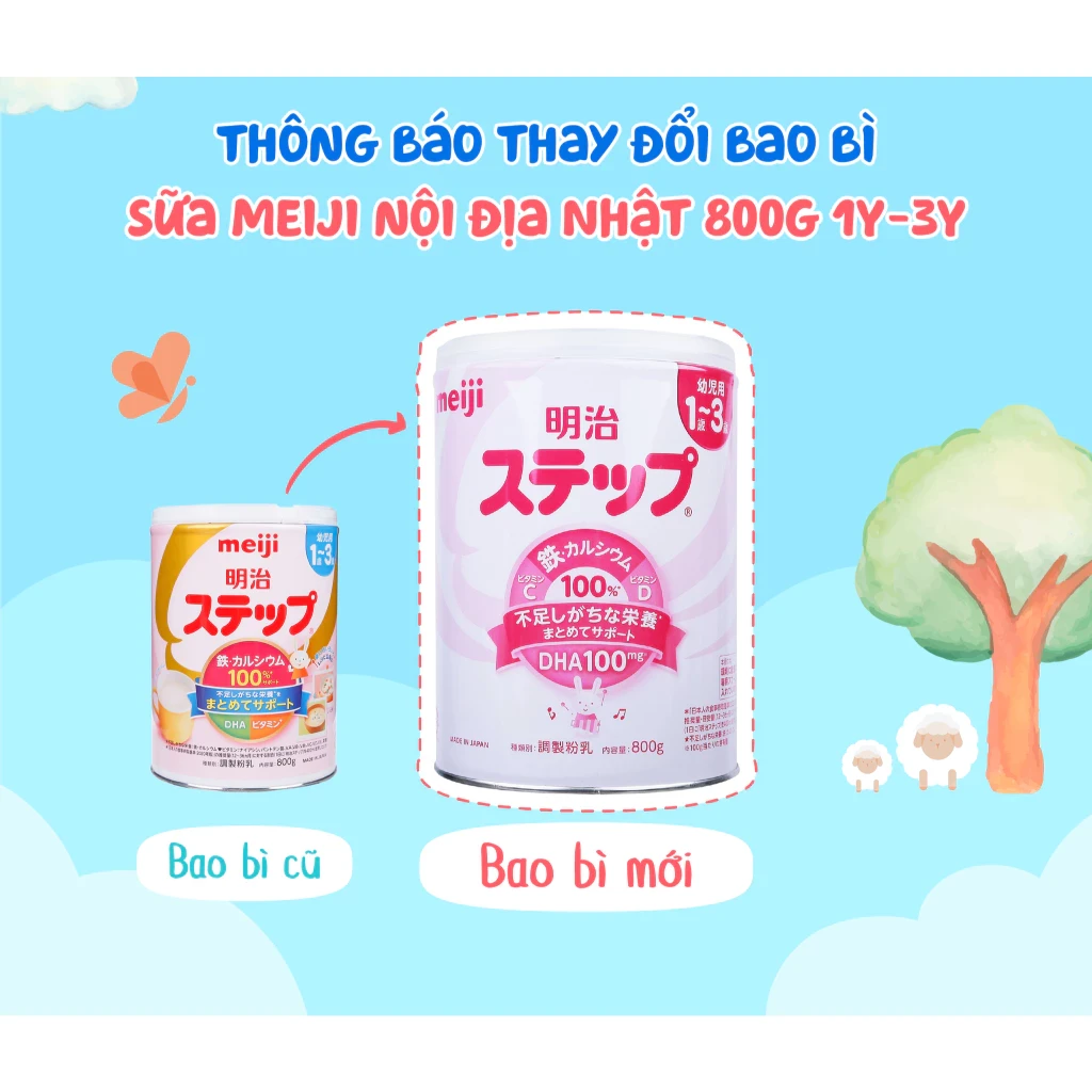 Sữa bột Meiji Lon số 0 và số 9 nội địa Nhật Bản 800Gr