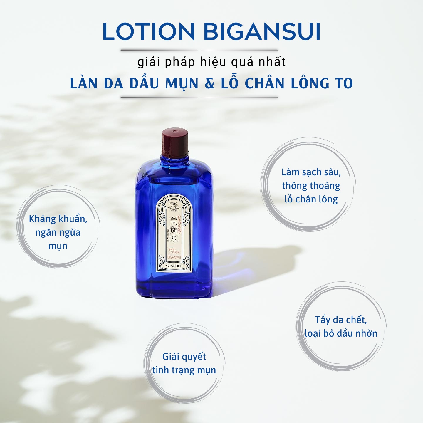 Nước hoa hồng/toner trị mụn Meishoku Bigansui Medicated Skin Lotion 90ml Nhật Bản(36/th)