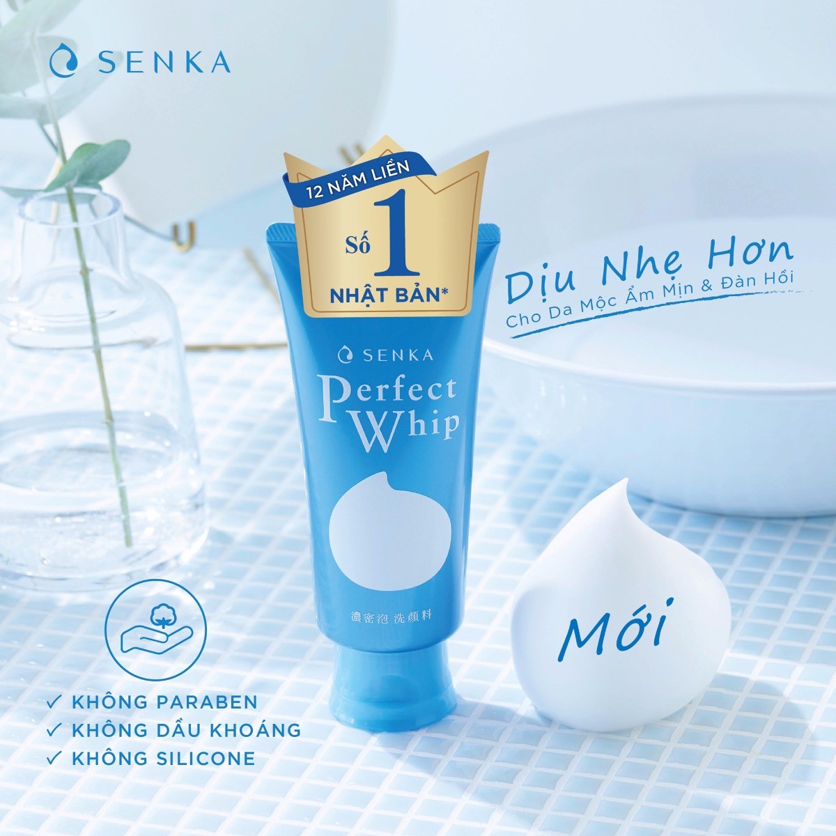Sữa rửa mặt tạo bọt Senka Perfect Whip 120g Nhật Bản