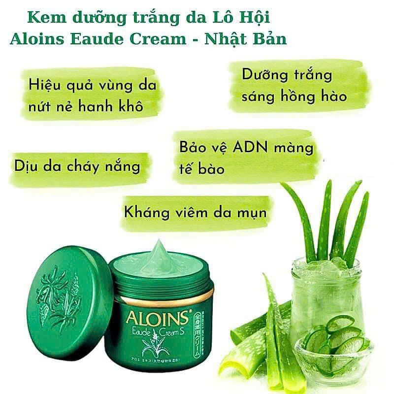 Kem lô hội nắp xanh Aloins Eaude Cream S 180g Nhật Bản (48/th)