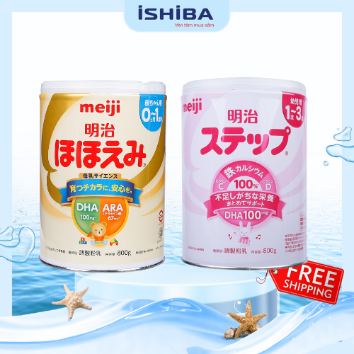 Sữa bột Meiji Lon số 0 và số 9 nội địa Nhật Bản 800Gr