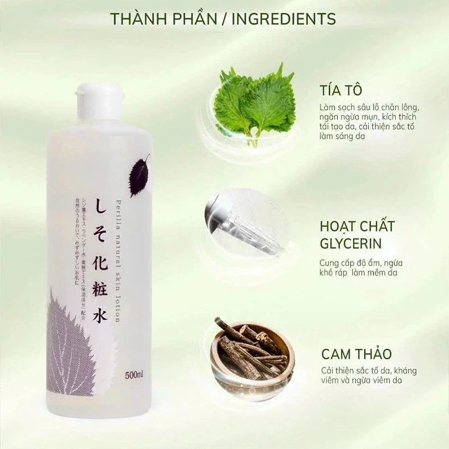 Nước hoa hồng tía tô 500ml Nhật Bản (24/th)