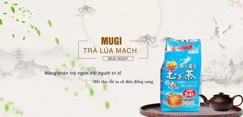 Trà túi lọc lúa mạch MUGI Nhật Bản gói 54 túi lọc (10/th) Date T6/2026