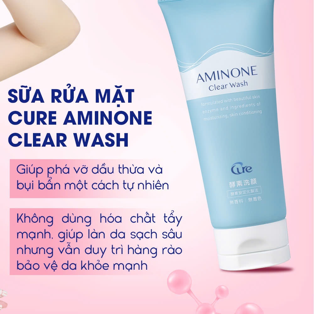 Sữa Rửa Mặt Cure Aminone Làm Sạch Sâu Giảm Mụn Đầu Đen Se Lỗ Chân Lông Nhật Bản Tuýp 130g