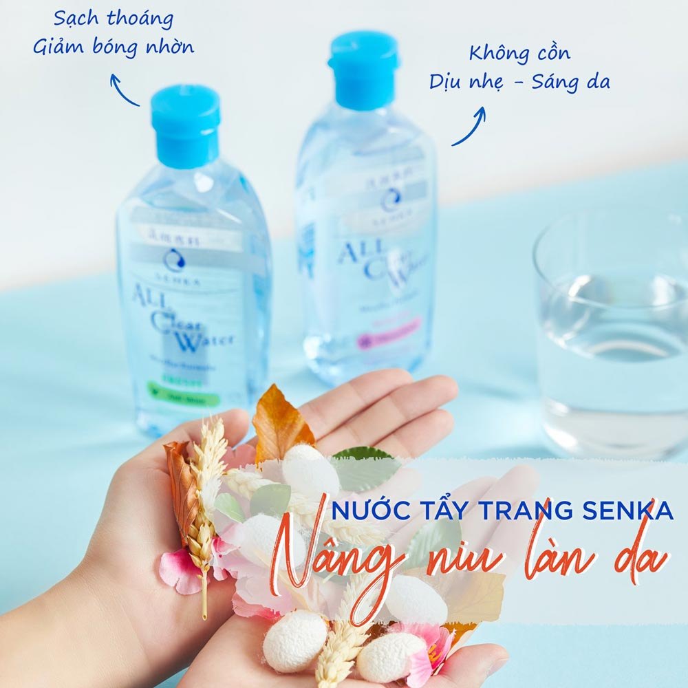 Nước Tẩy Trang Senka Sạch Sâu, Dưỡng Ẩm, Trắng Da, Ngừa Mụn - Senka All Clear Water Micellar 230ml Nhật Bản