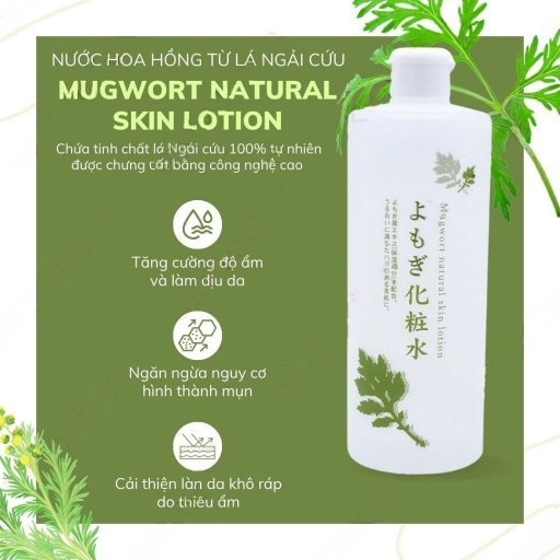 Nước hoa hồng Chiết Xuất Ngải Cứu Chinoshio Mugwort Skin Lotion 500ml