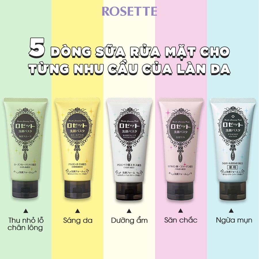 Sữa rửa mặt Rosette Cleansing Paste 80g của Nhật Bản