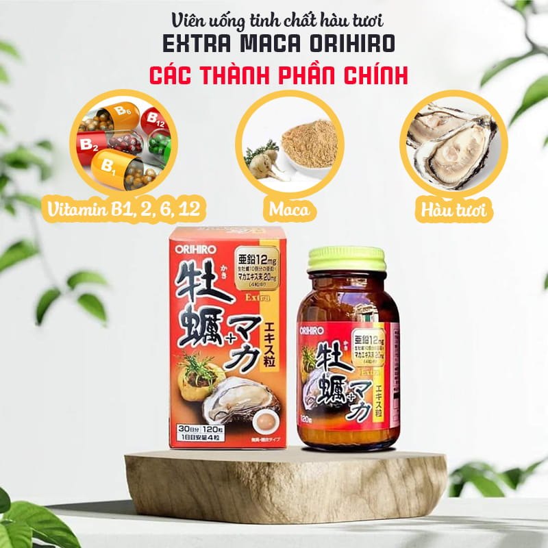 Tinh Chất Hàu Maca Tăng Cường Sinh Lý Orihiro 120 Viên Nhật Bản (24/th) - Hàu maca