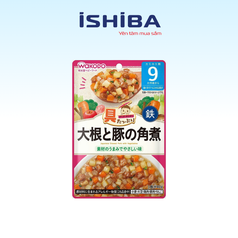 Cháo tươi Wakodo Nhật Bản 80g đủ vị cho bé ăn dặm