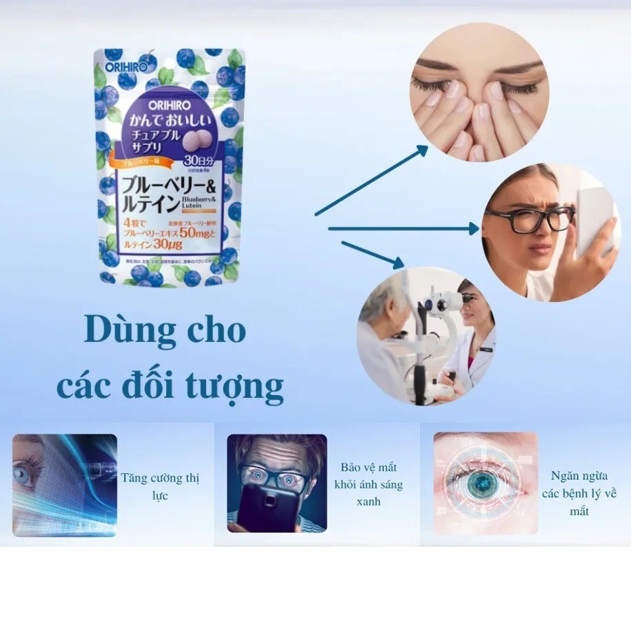 Viên uống Orihiro 120 viên Nhật Bản dạng túi (48/th) - Blueberry & Lutein T2/27