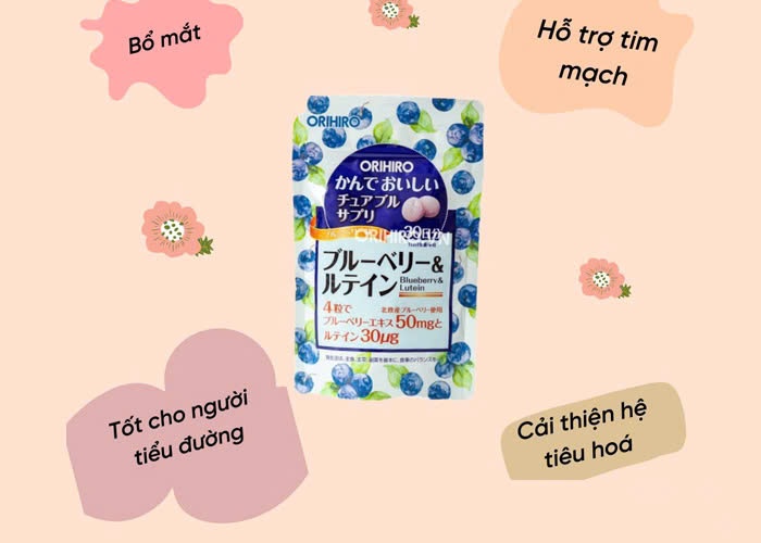 Viên uống Orihiro 120 viên Nhật Bản dạng túi (48/th) - Blueberry & Lutein T2/27