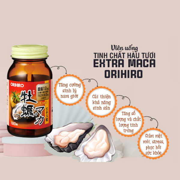 Tinh Chất Hàu Maca Tăng Cường Sinh Lý Orihiro 120 Viên Nhật Bản (24/th) - Hàu maca