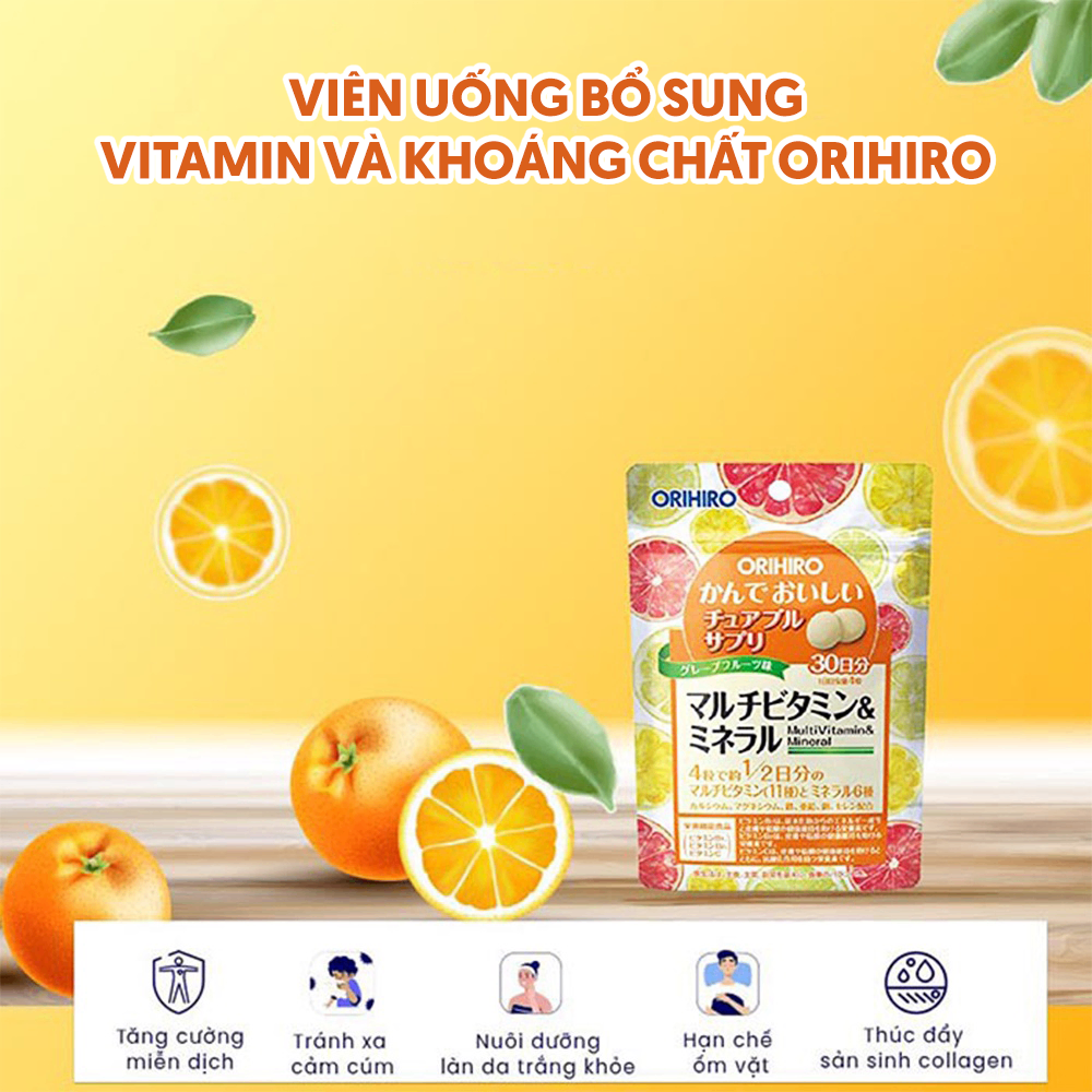 Viên uống Orihiro 120 viên Nhật Bản dạng túi (48/th) - MultiVitamin & Mineral T1/27