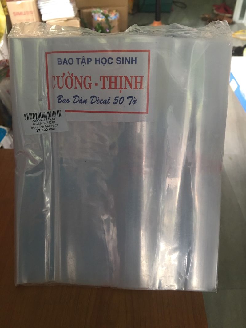 Bìa nilon bao vở Cường Thịnh/ Thanh Hiền (xấp 50 tờ)