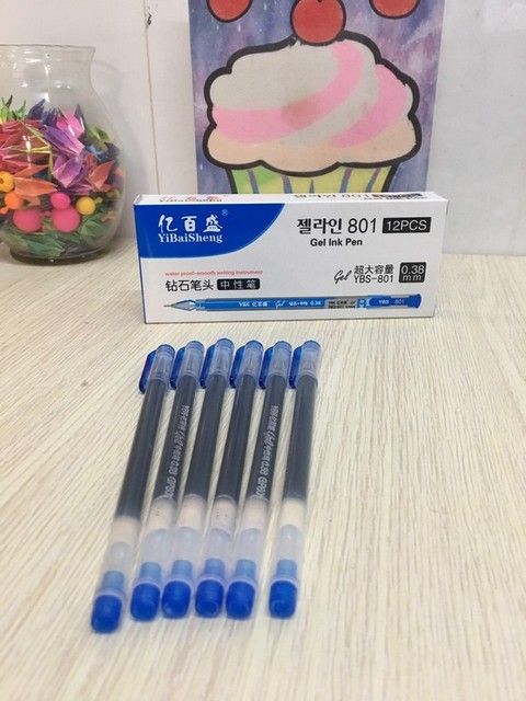 Bút Gel Ink Pen YBS-801 - Xanh