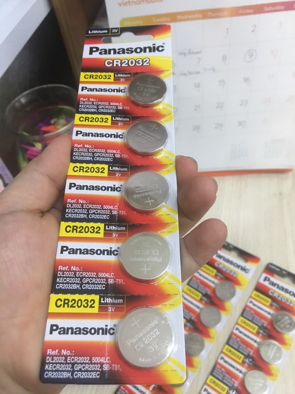 Pin nút lớn Panasonic CR2032 3V (vỉ 5 viên)