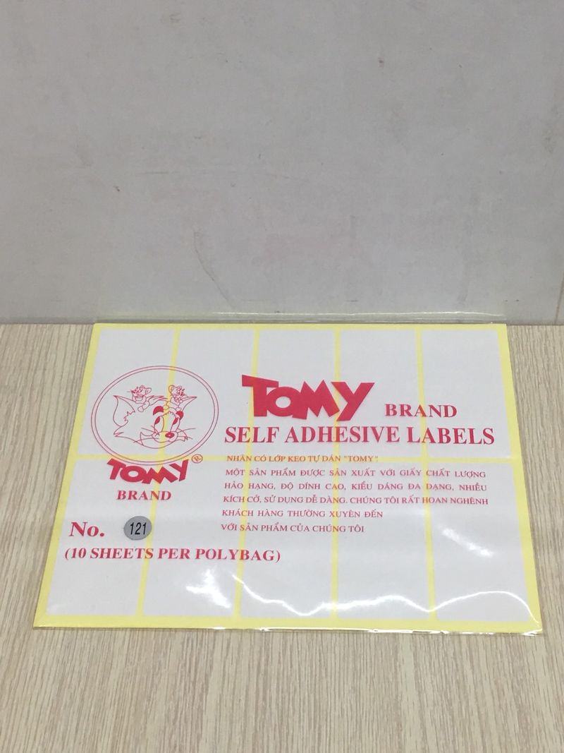 Giấy Tomy A5 No 121 xấp 10 tờ, 10 tem 36x77/ tờ