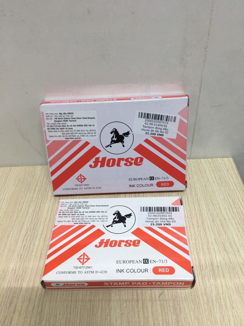 Tampon đóng dấu Horse đỏ lớn No 02