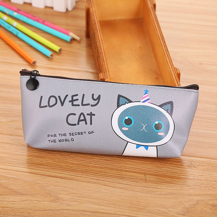 Túi đựng bút vải da Lovely Cat