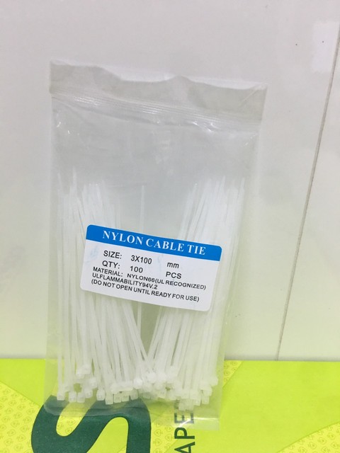 Dây rút nhựa trắng/đen 3x100mm ( 3li,dài 10cm)bịch 80 sợi