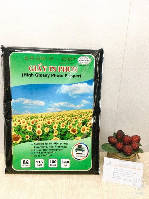 Giấy in ảnh A4 Mạnh Hưng 115 bóng 1 mặt xấp 100 tờ (HĐ 8%)