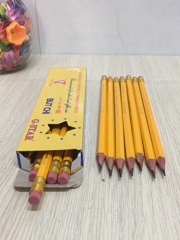 Bút chì gỗ G-star vàng 2B (Hộp 12 cây)