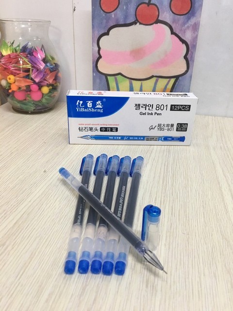 Bút Gel Ink Pen YBS-801 - Xanh