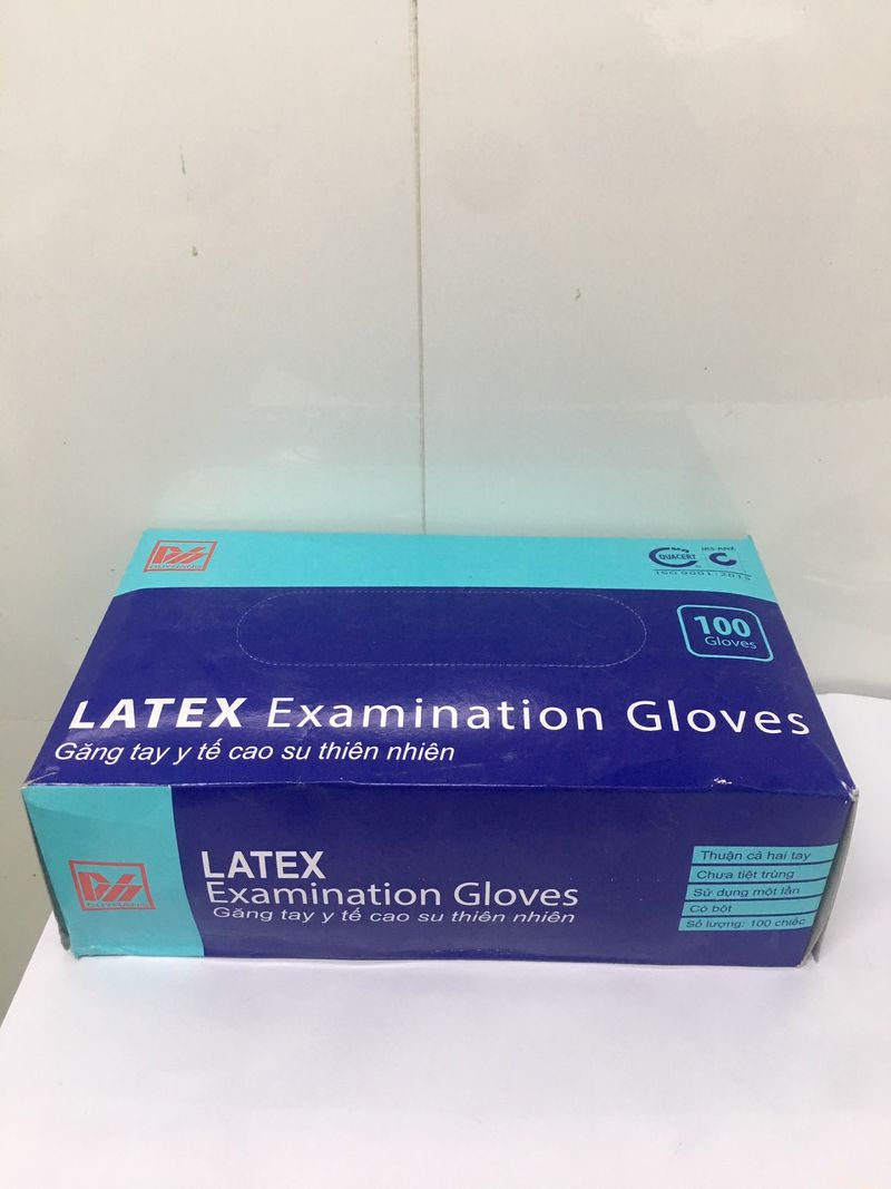 Găng tay cao su y tế có bột Latex hộp 100 cái