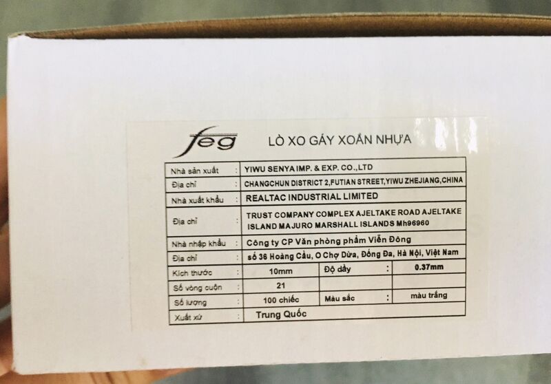 Lò xo nhựa số 10 (hộp 100 cái)