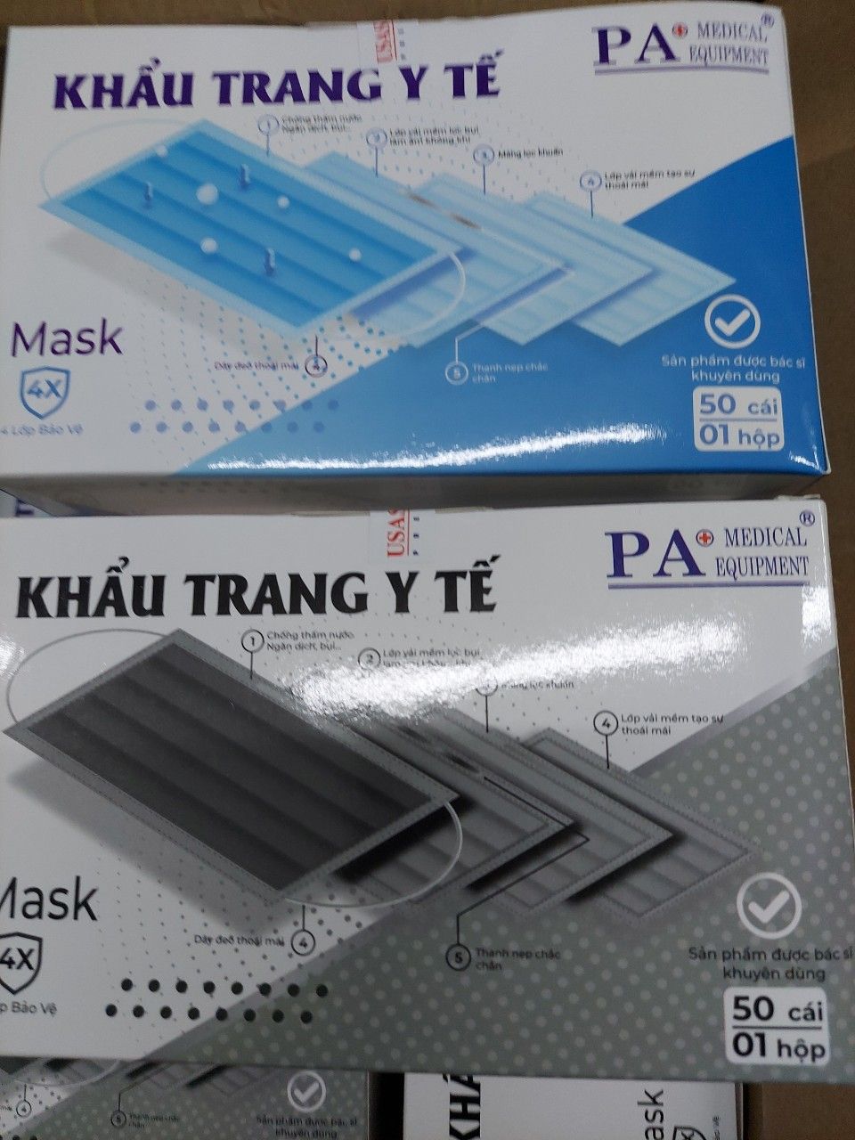 Khẩu trang kháng khuẩn 4 lớp hộp 50