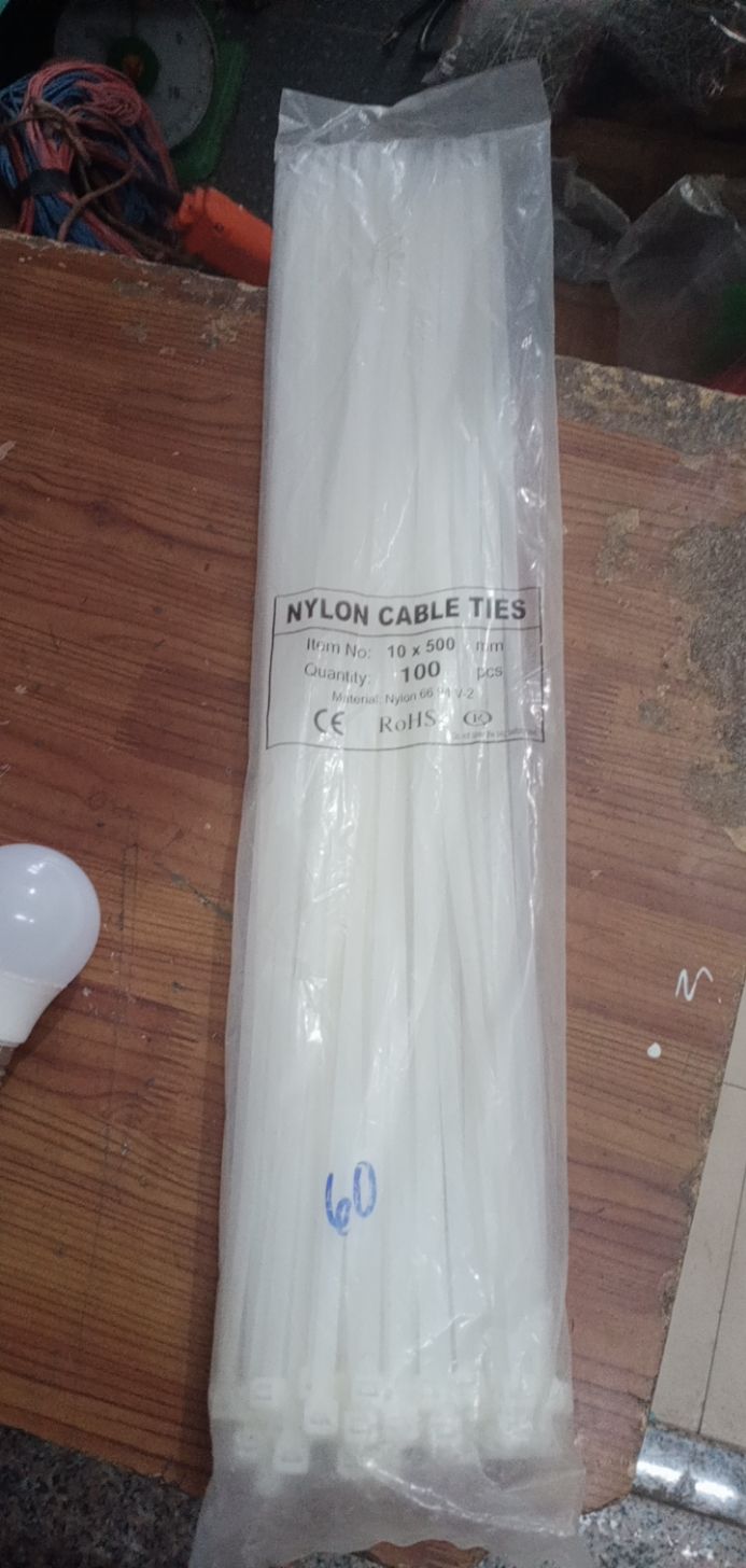 Dây rút nhựa trắng/đen 4x500mm (4li, dài 50cm) bịch 80 sợi
