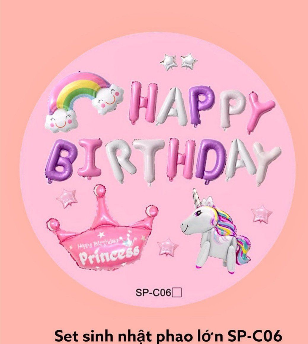 Set sinh nhật phao HAPPY BIRTHDAY mới