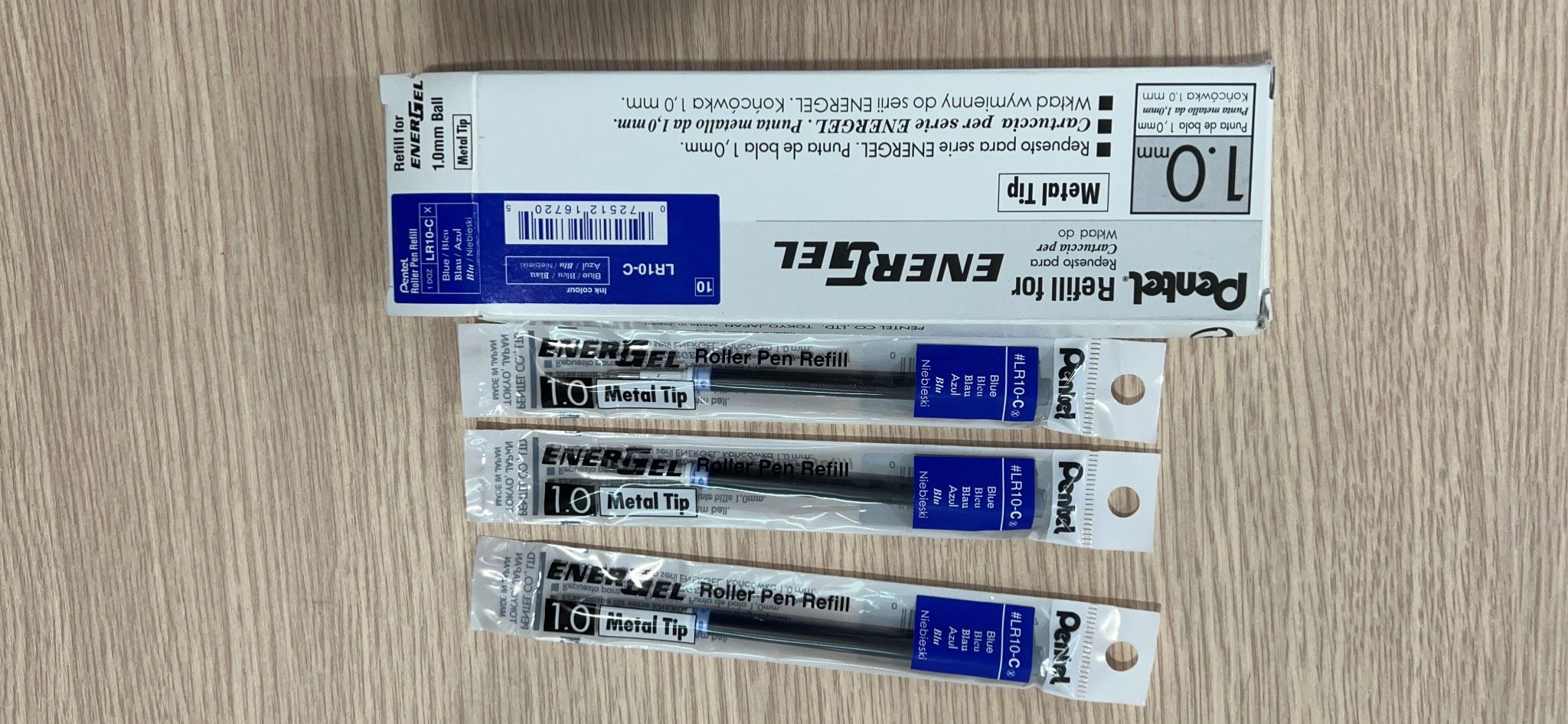 Ruột Bút Gel Pentel 1mm LR-10C-Xanh