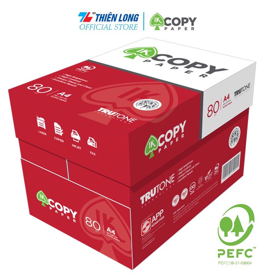 Giấy A4 IK Copy Paper đỏ TRUETONE ĐL80