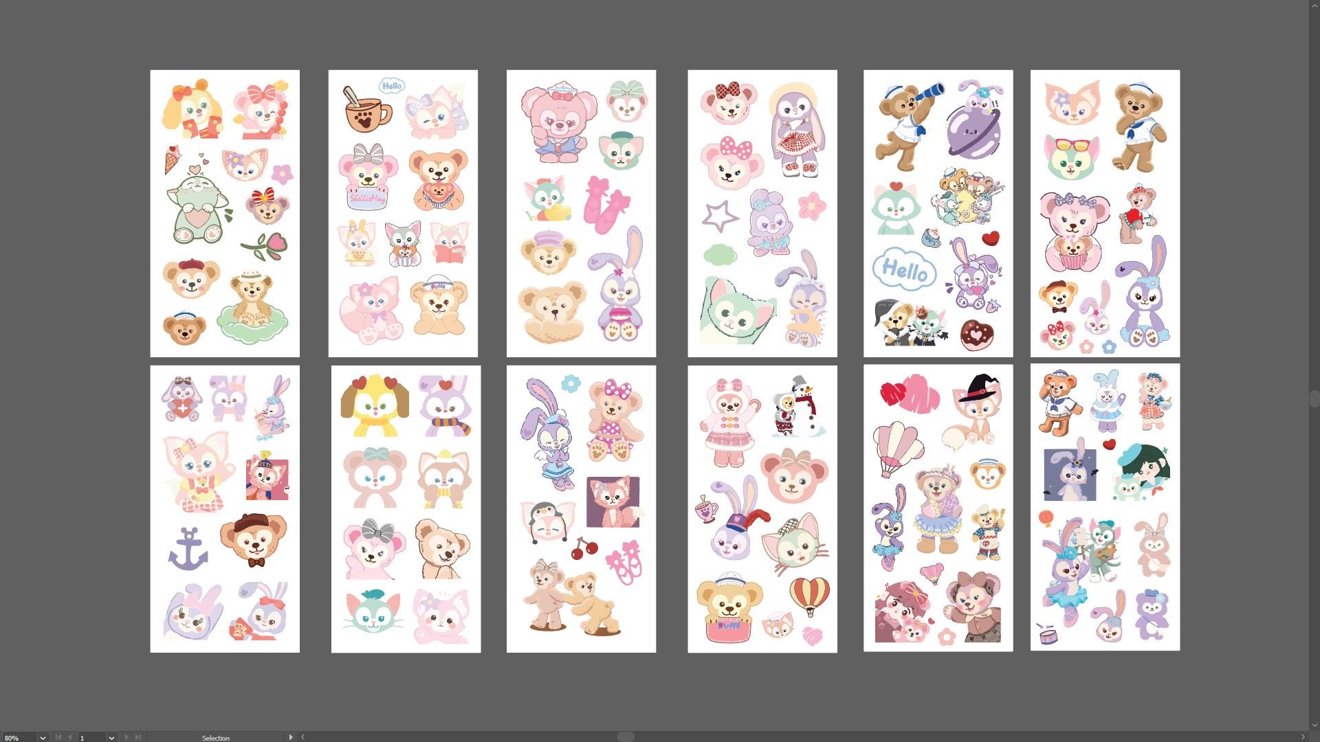Sticker bộ 12 tấm