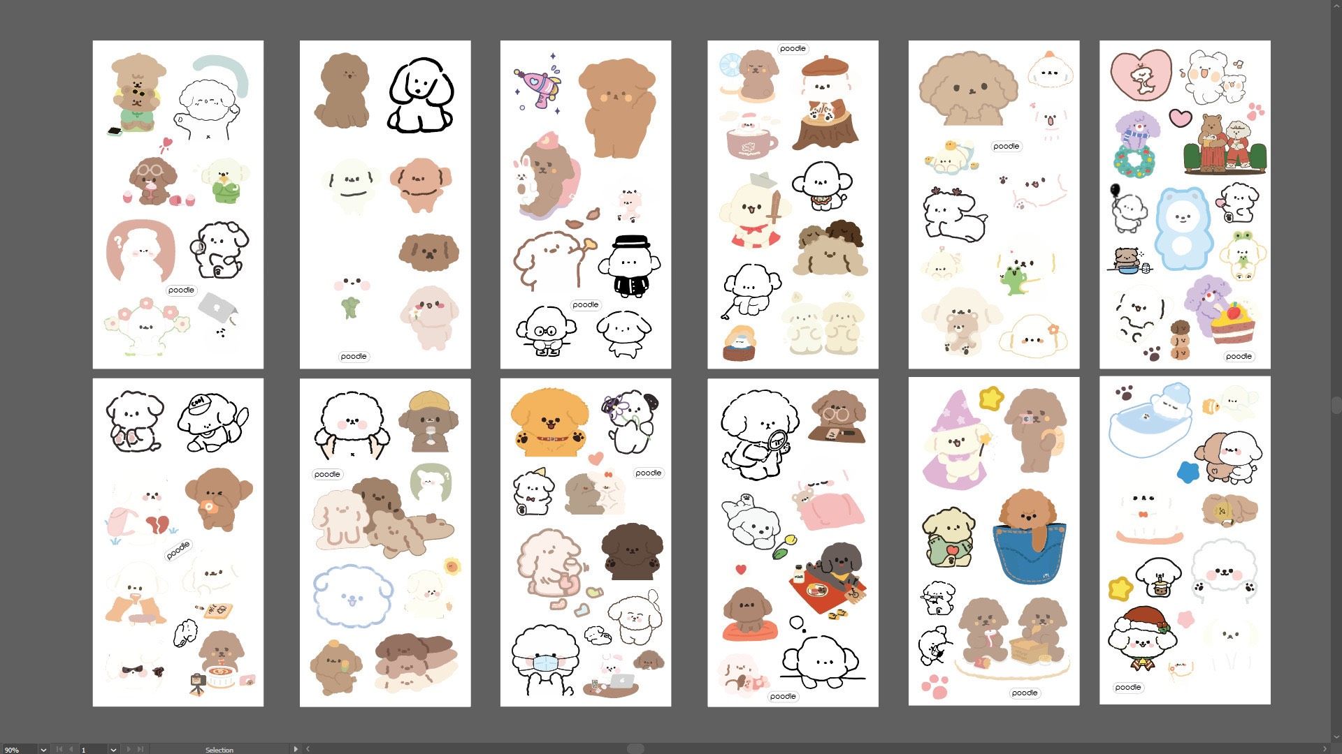 Sticker bộ 12 tấm (K)