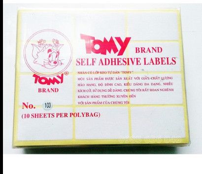 Giấy Tomy A5 No 103 xấp 10 tờ, 12 tem 36x62/ tờ