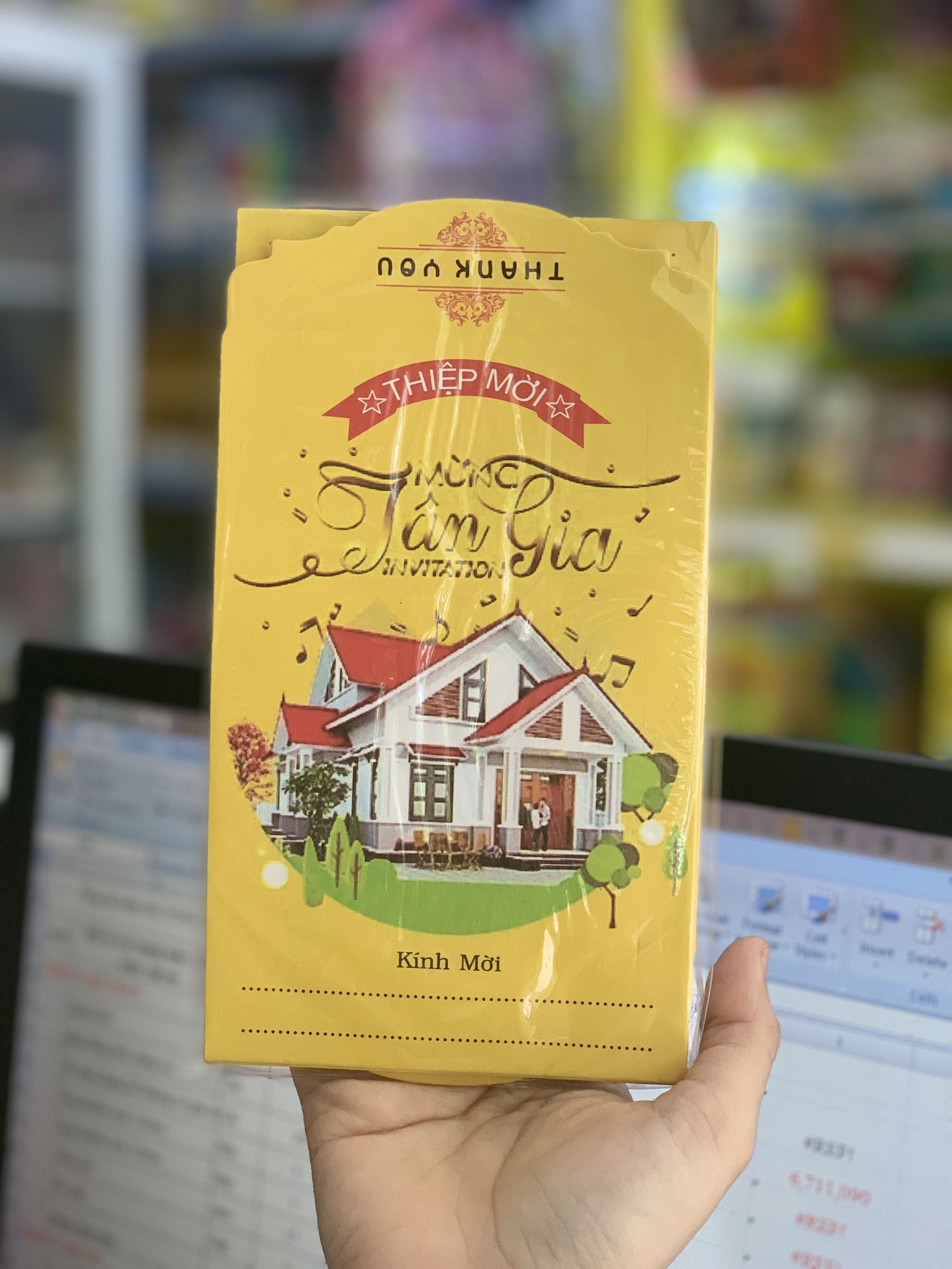 Thiệp mời tân gia đứng ( xấp 10)
