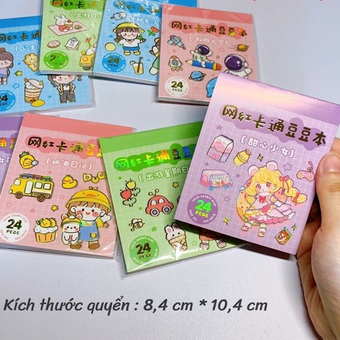 Sticker quyển nhỏ Cô gái Q/HYZL (24 tờ cắt+ko cắt)