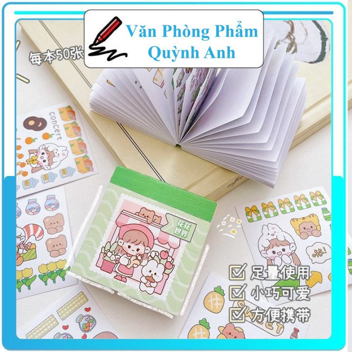 Sticker quyển nhỏ Cô gái Q/HYZL (24 tờ cắt+ko cắt)