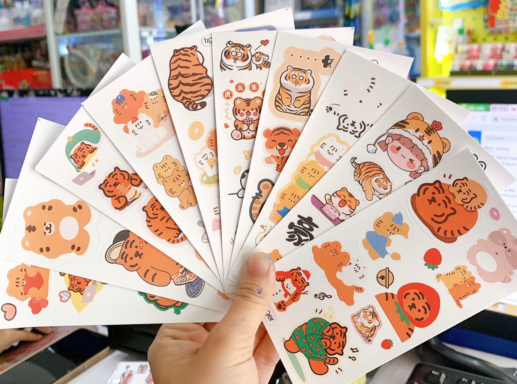 Sticker túi mới 10 tấm chữ nhật